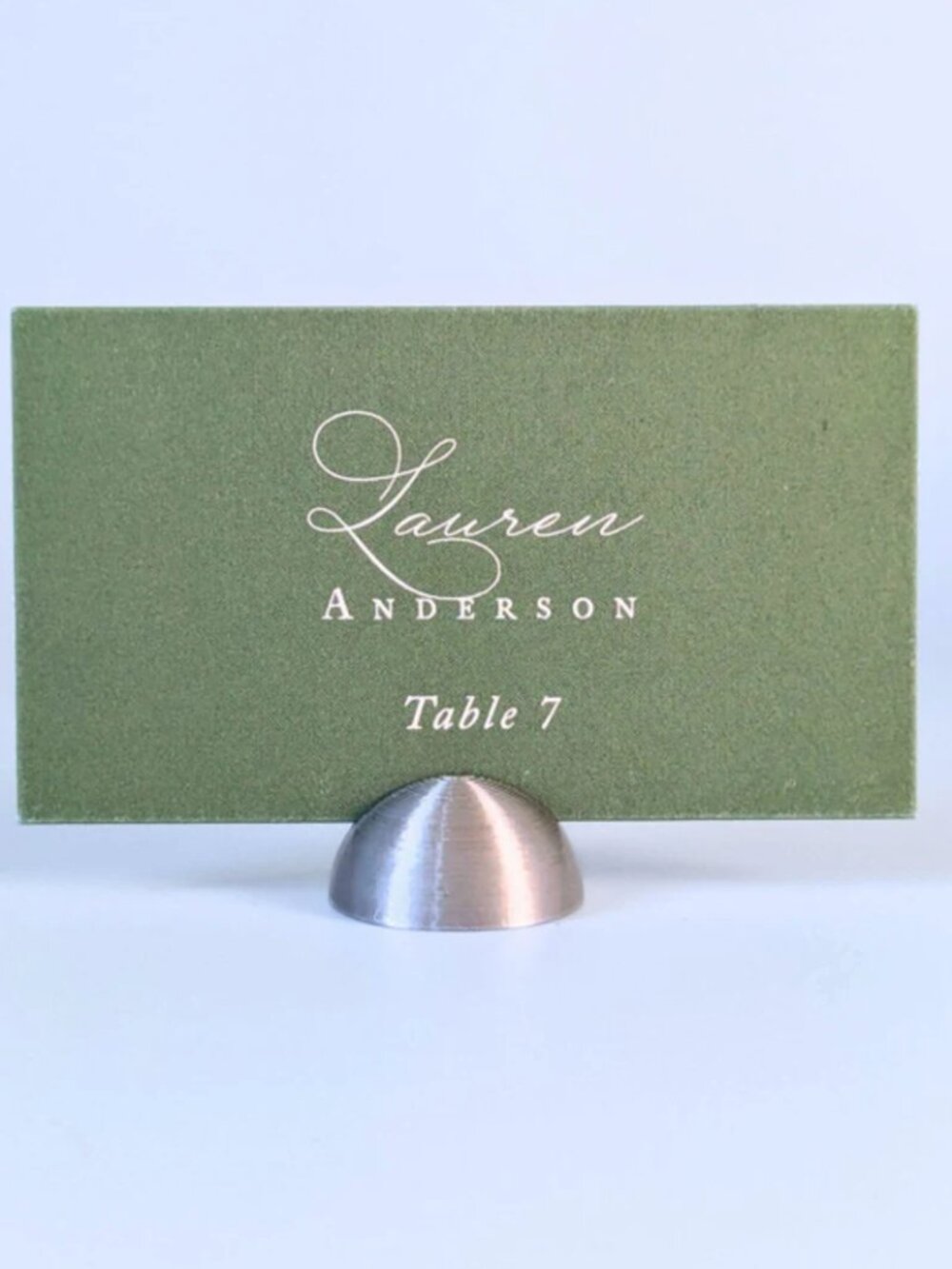 Minted Silver Color Dome Place Card Holders, Set of 25